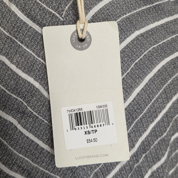 Lucky Brand Striped Gray Button-Up Women's Top Size XS - Picture 3 of 6